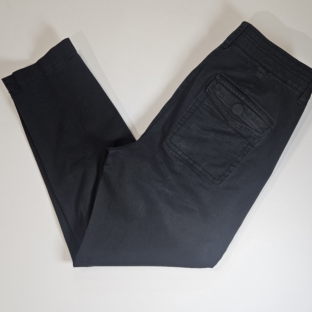 Vince Womens Casual Pants Size 8 Black Adjustable Straight Leg Goth Grunge Style - Picture 2 of 11
